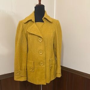 Relativity Women's Golden Peacoat. Size Large